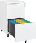 Letaya 2 Drawer Mobile File Cabinet with Lock - Under Desk Metal