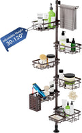 Corner Shower Caddy Tension Pole - 6-Tier Adjustable Shower Organizer