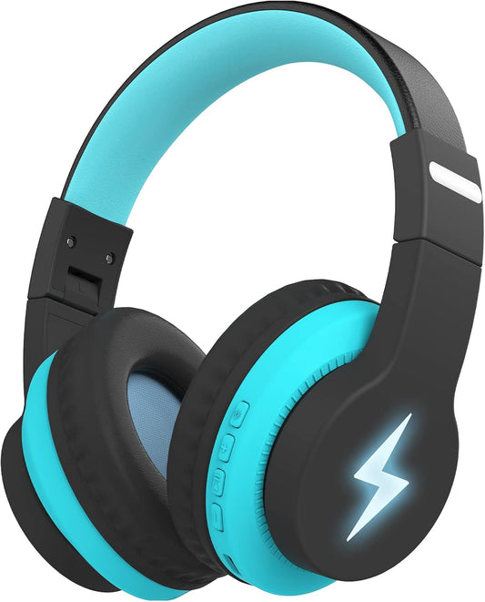 Colorful LED Kids Bluetooth Headphones - 45H Playtime, Volume Limited