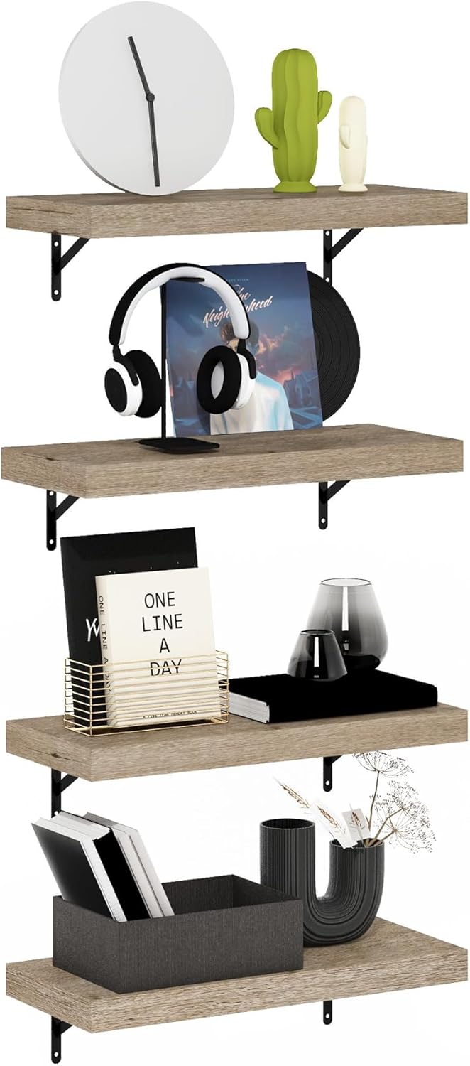 Furinno Tanna 22-Inch Wall Mounted Floating Display Shelves
