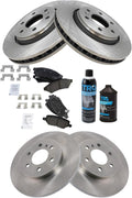 TRQ Front and Rear Brake Pad & Rotor Kit - Complete Ceramic Brake Kit
