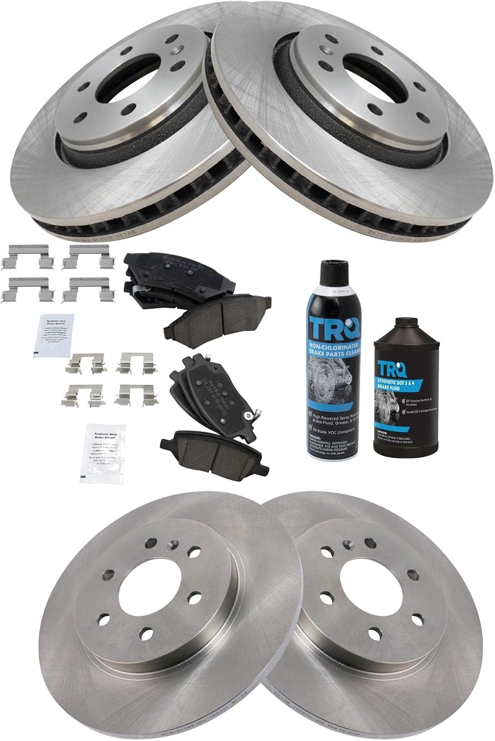 TRQ Brake Pad & Rotor Kit for 2006-2008 Buick, Uplander, Relay
