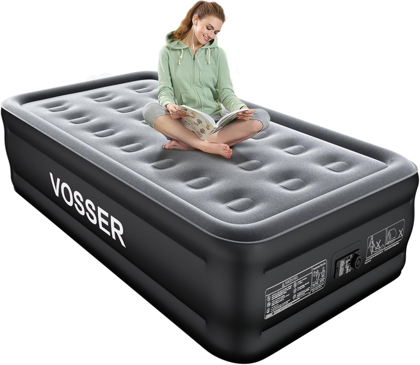 Air Mattress Twin with Built in Pump for Home and Camping