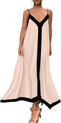 Summer Maxi Dress Spaghetti Strap V Neck - Flowy Elegant Holiday