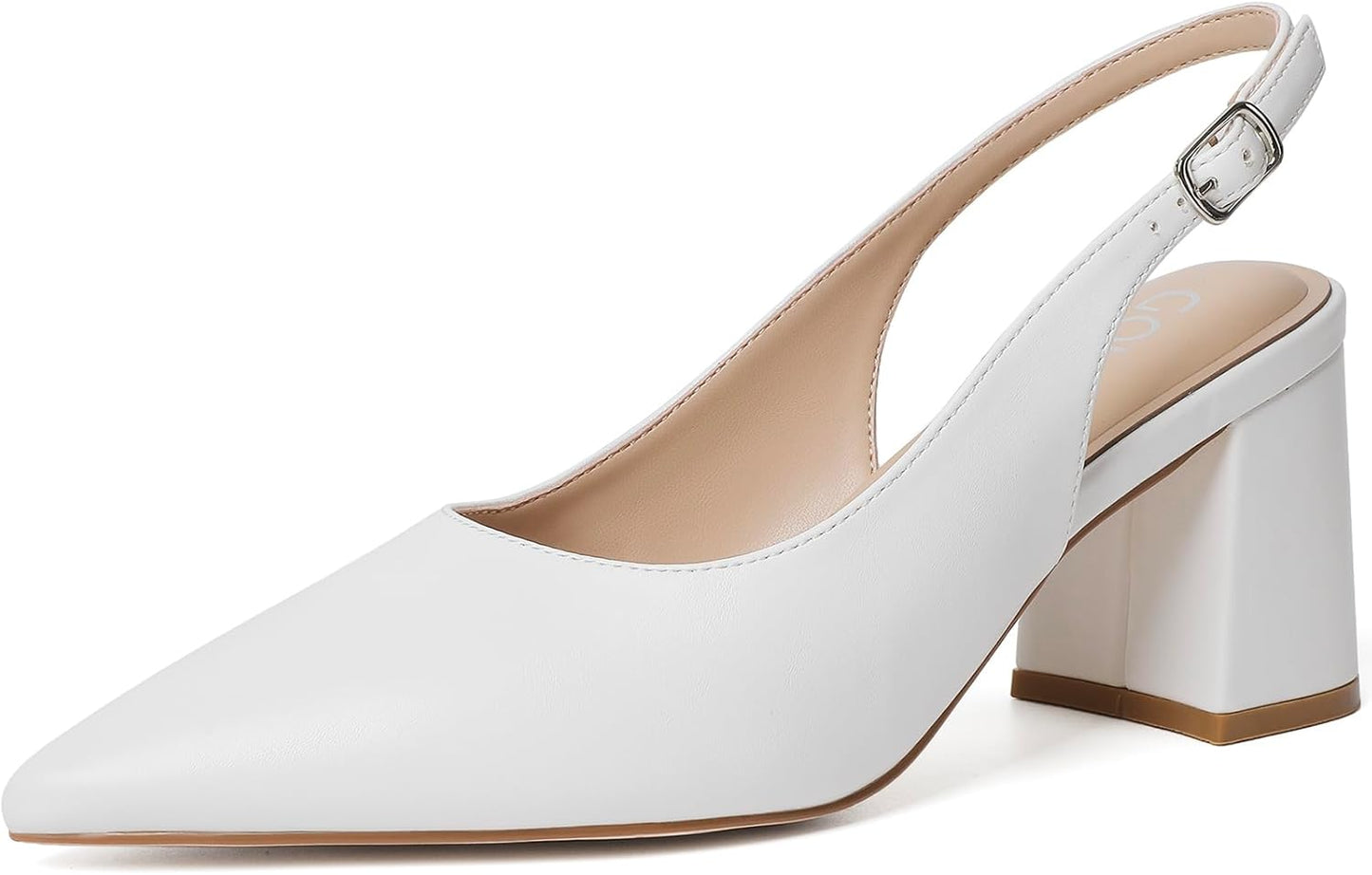 Mostrin Block Slingback Heels for Women - Chic Office Pumps