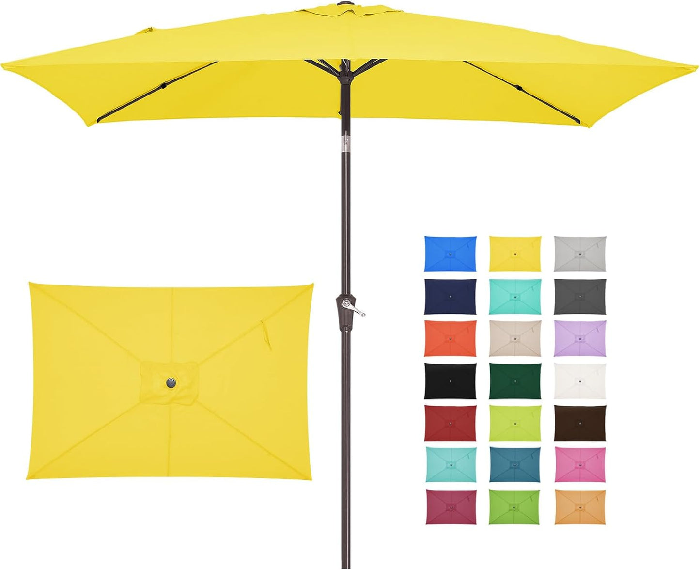 JEAREY 6.5x10 ft Rectangular Patio Umbrella for Outdoor Use