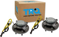 TRQ Front Wheel Bearing & Hub Assembly Set with ABS Sensor - Direct