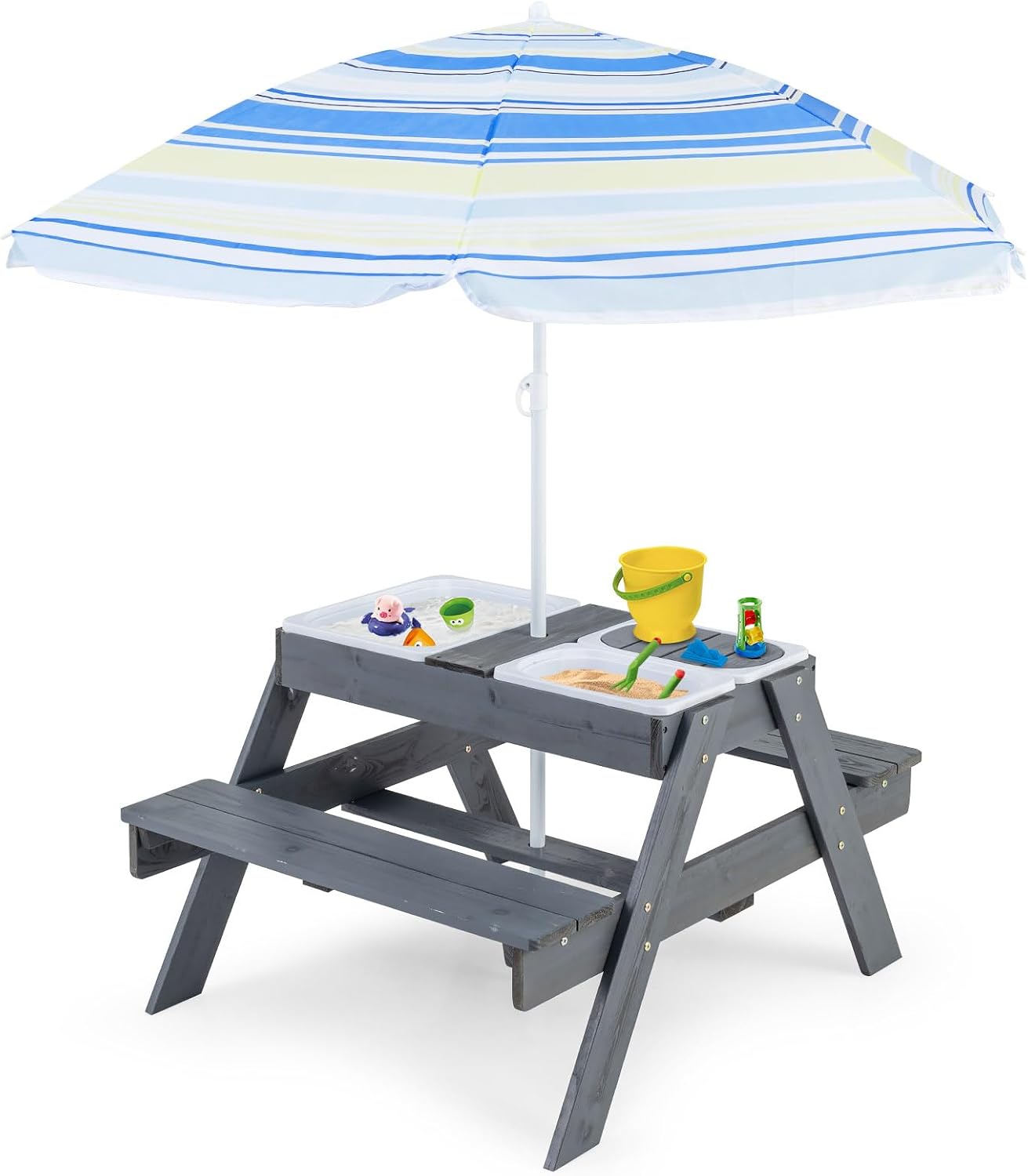 HONEY JOY Kids Picnic Table: 4-in-1 Cedar Wooden Set