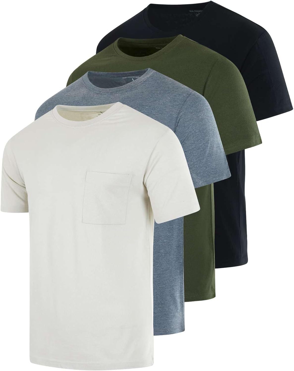 Men's Cotton Performance Short Sleeve Pocket T-Shirt 4 Pack