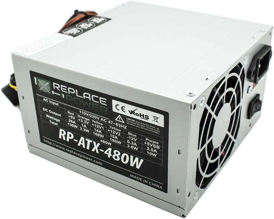 Replace Power 480W ATX Power Supply for HP 266503-001 Models