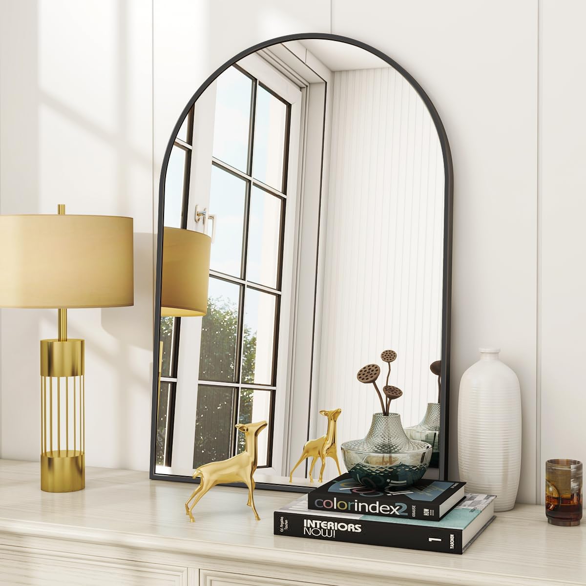 Arched Wall Mirror 24 x 36 inch Modern Bathroom Vanity Mirror