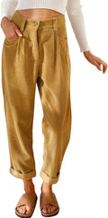 Acelitt Womens Elastic Waist Straight Leg Corduroy Pants (Style BZZG)