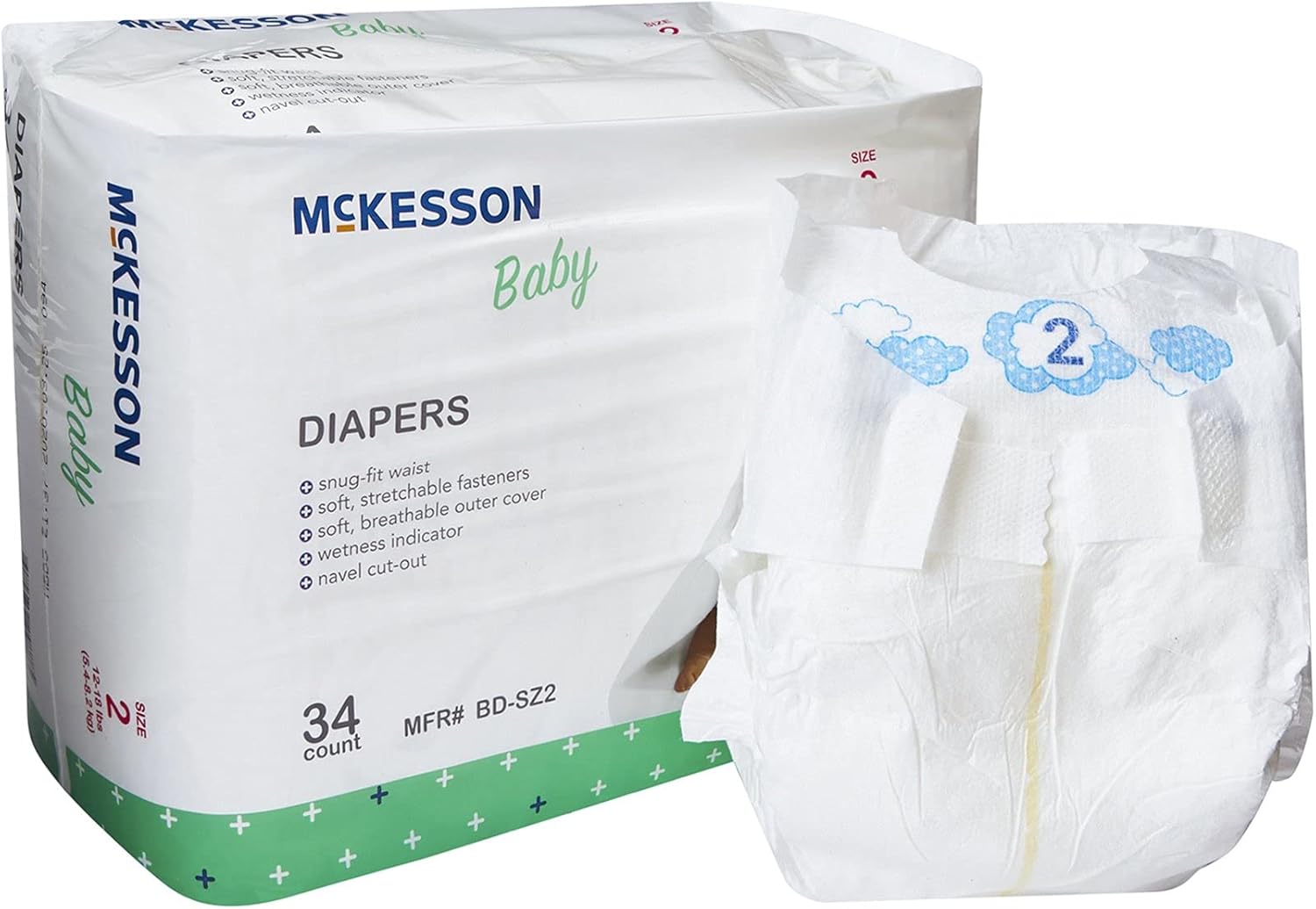McKesson Size 2 Baby Diapers - 136 Count for 12-18 lbs