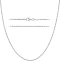 KISPER Solid 925 Sterling Diamond Cut 1.6mm Rope Chain Necklace