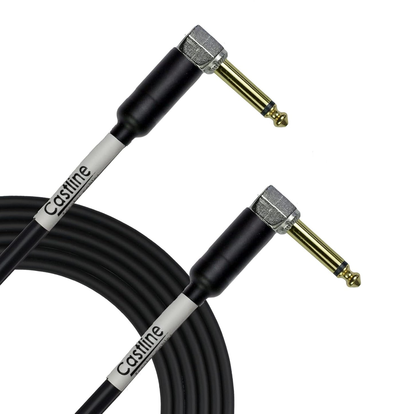 Castline Gold 1/4 TS Right Angle Speaker Cable for Superior Sound
