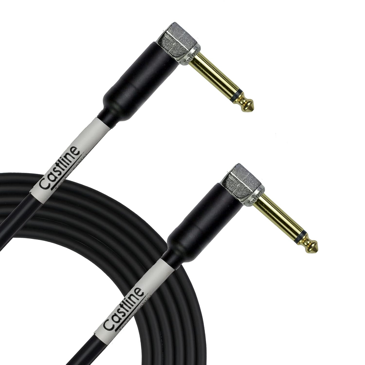 Castline Gold 1/4in TS Right Angle Speaker Cable - 20 Ft Length