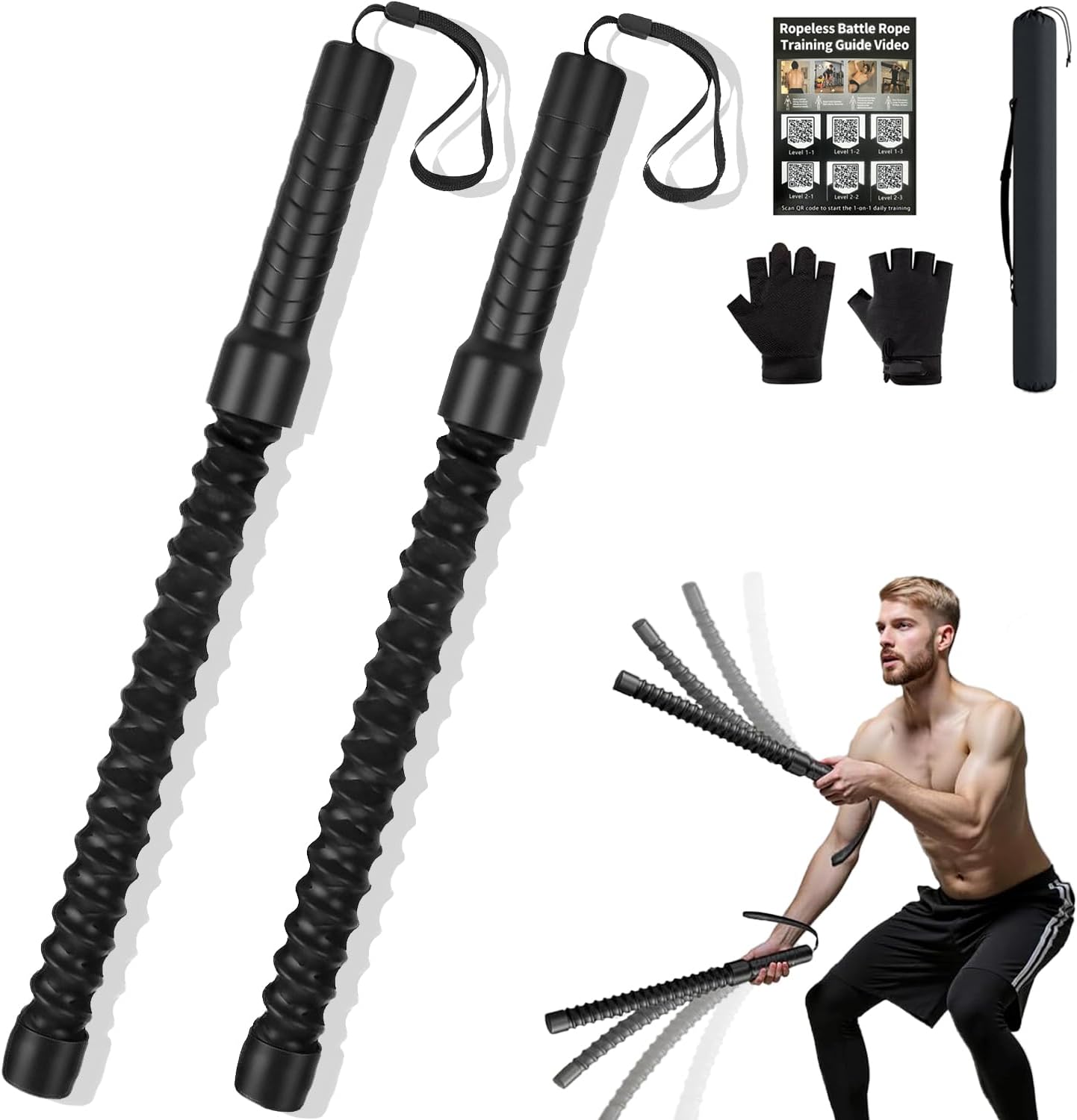 Ropeless Battle Ropes for HIIT Workouts & Muscle Training