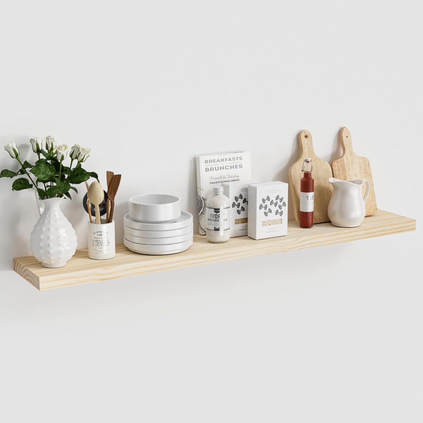 Vivelove Pine Floating Shelves for Wall - Stylish Storage Solution