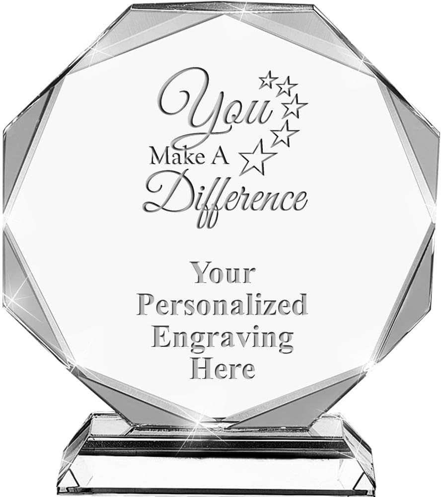 Custom Engraved Crystal Trophy Awards for Recognition Events