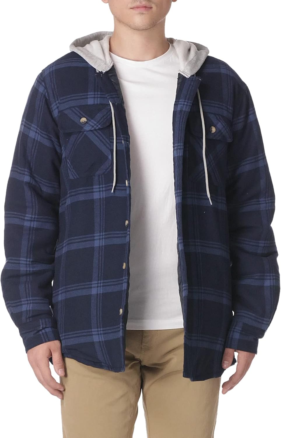 Wrangler Authentics Men's Long Sleeve Quilted Flannel Shirt Jacket