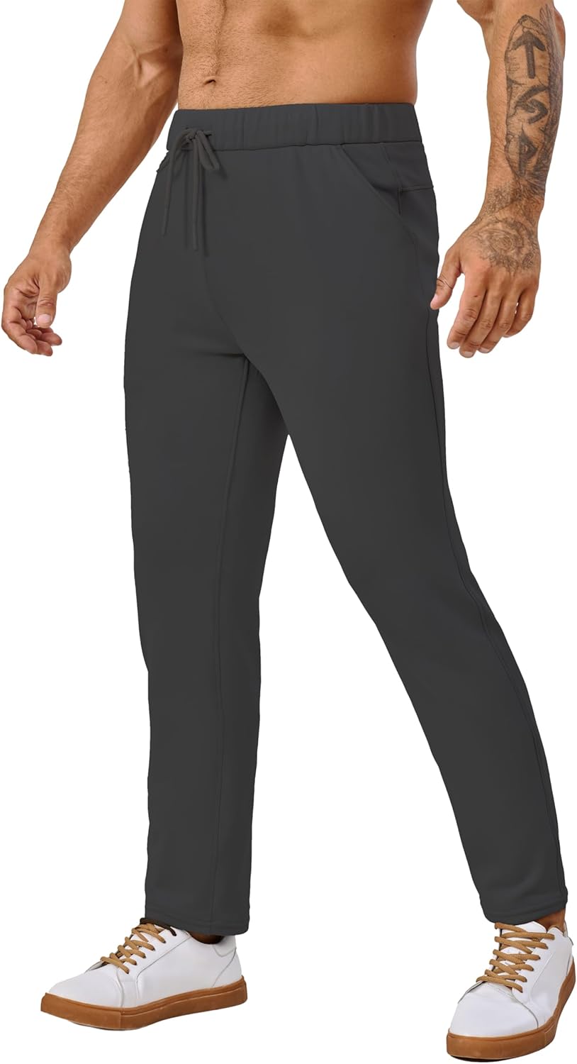 Athletic Joggers for Short Men: Fleece Lined, 27 Inseam, Zip Pocket
