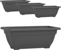Rectangle Planter Box 16 in 4-Pack - Durable Indoor/Outdoor Window