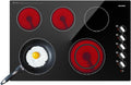 Weceleh 30 Inch Electric Cooktop with 5 Burners and Knob Control