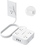 TESSAN 10 Ft Flat Plug Extension Cord with USB Ports and Outlets