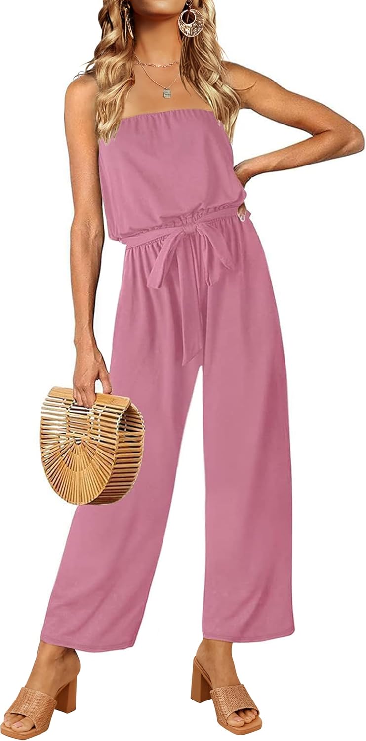 Stylish Off Shoulder Solid Color Wide Leg Jumpsuit for Women