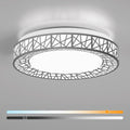 16 Inch Flush Mount Ceiling Light, Modern Brushed Nickel LED