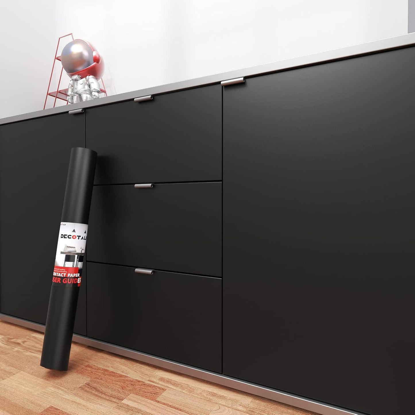 Decotalk Solid Black Wallpaper Peel and Stick for Easy Decor