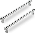 6 Pack Polished Chrome Cabinet Pulls 12 in Hole Centers - Clean Modern