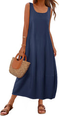 Women's Casual Maxi Sundress Scoop Neck Sleeveless - Lightweight 2025