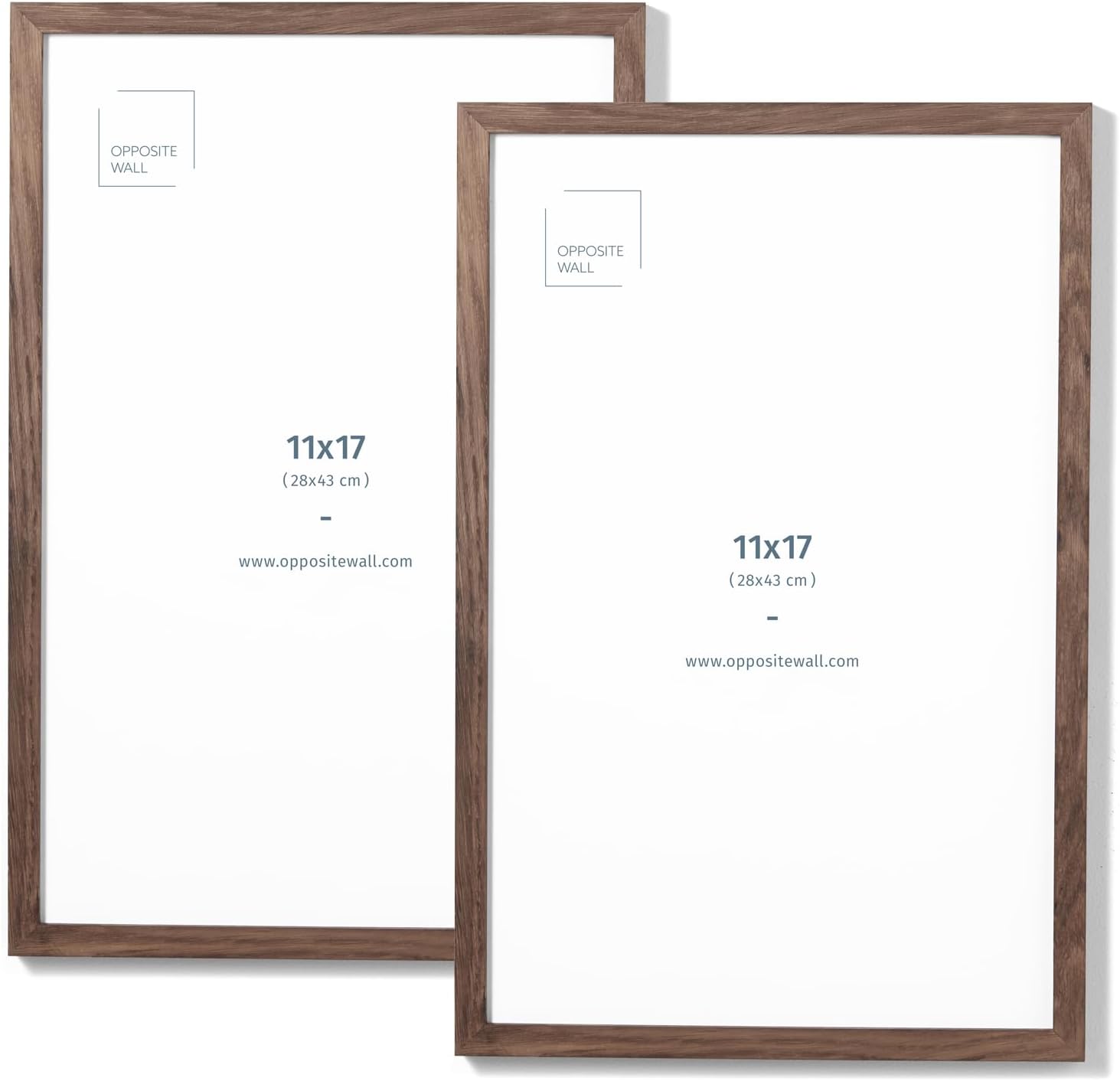 Dark Solid Oak Wood Picture Frame - 11x17 in - 2 Pack