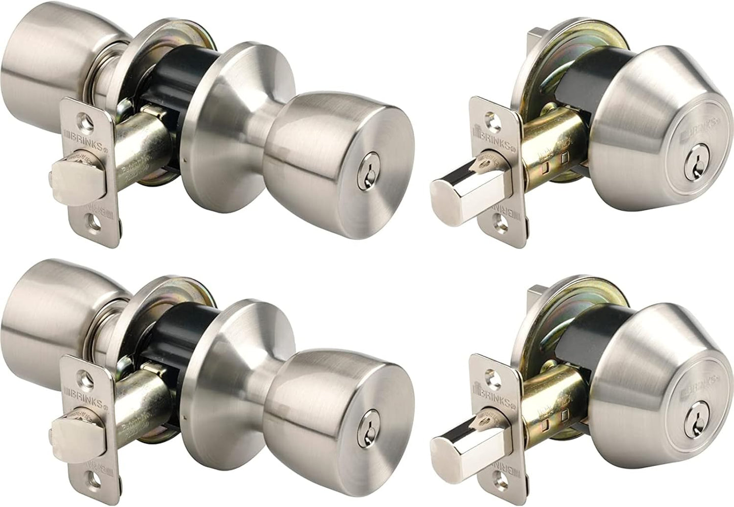 BRINKS Keyed Entry Door Knob and Deadbolt Set for Security