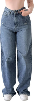 Women's Wide Leg Jeans High Rise Baggy Stretch Denim Pants