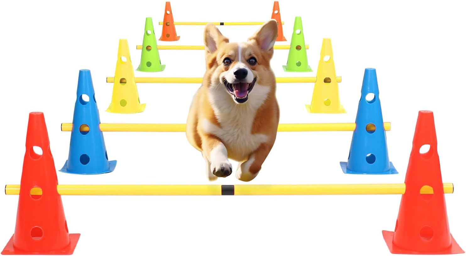 Dog Jump Agility Training Set for Backyard Obstacle Courses