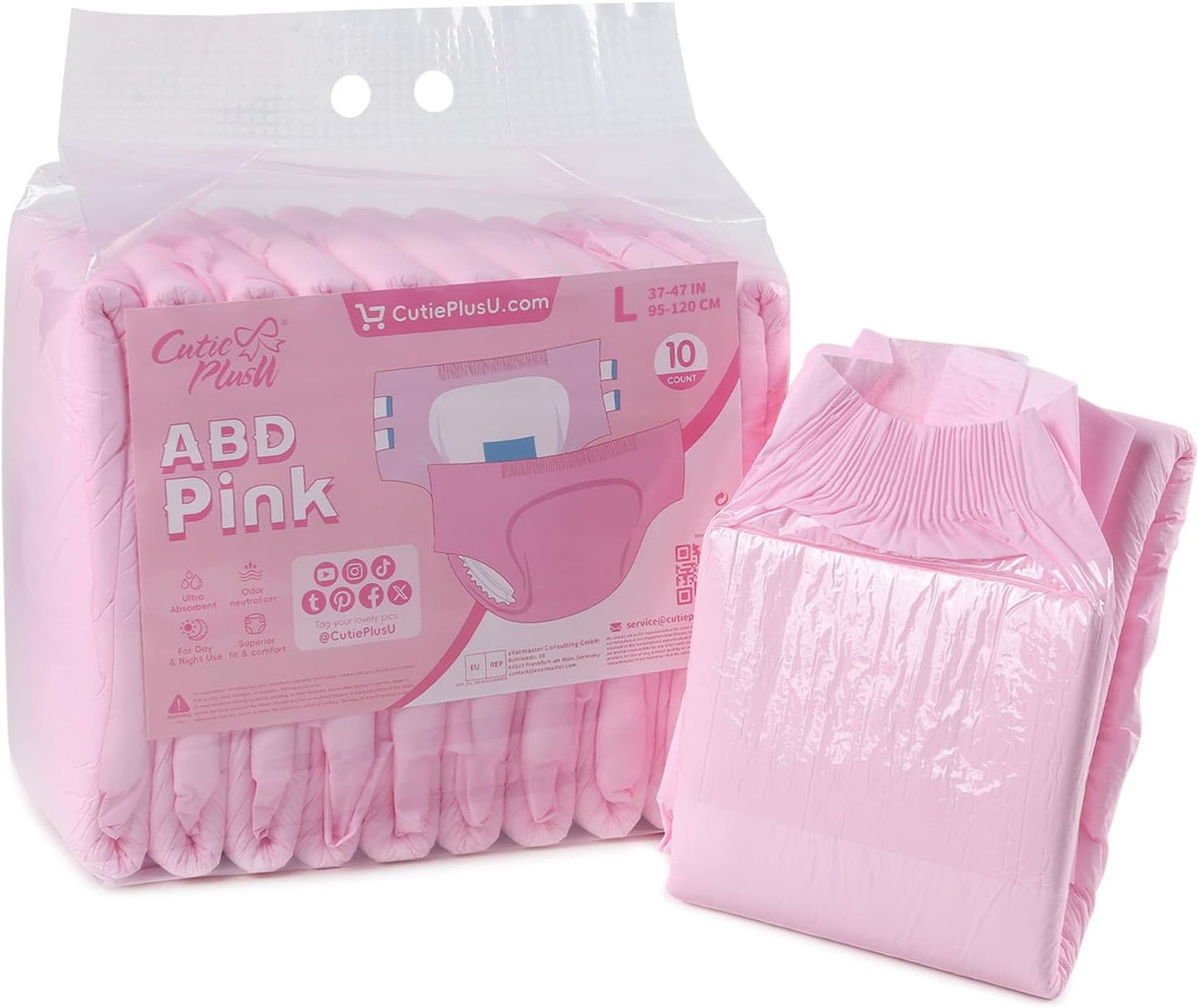 CutiePlusU Disposable Adult Diapers for Heavy Absorption Comfort
