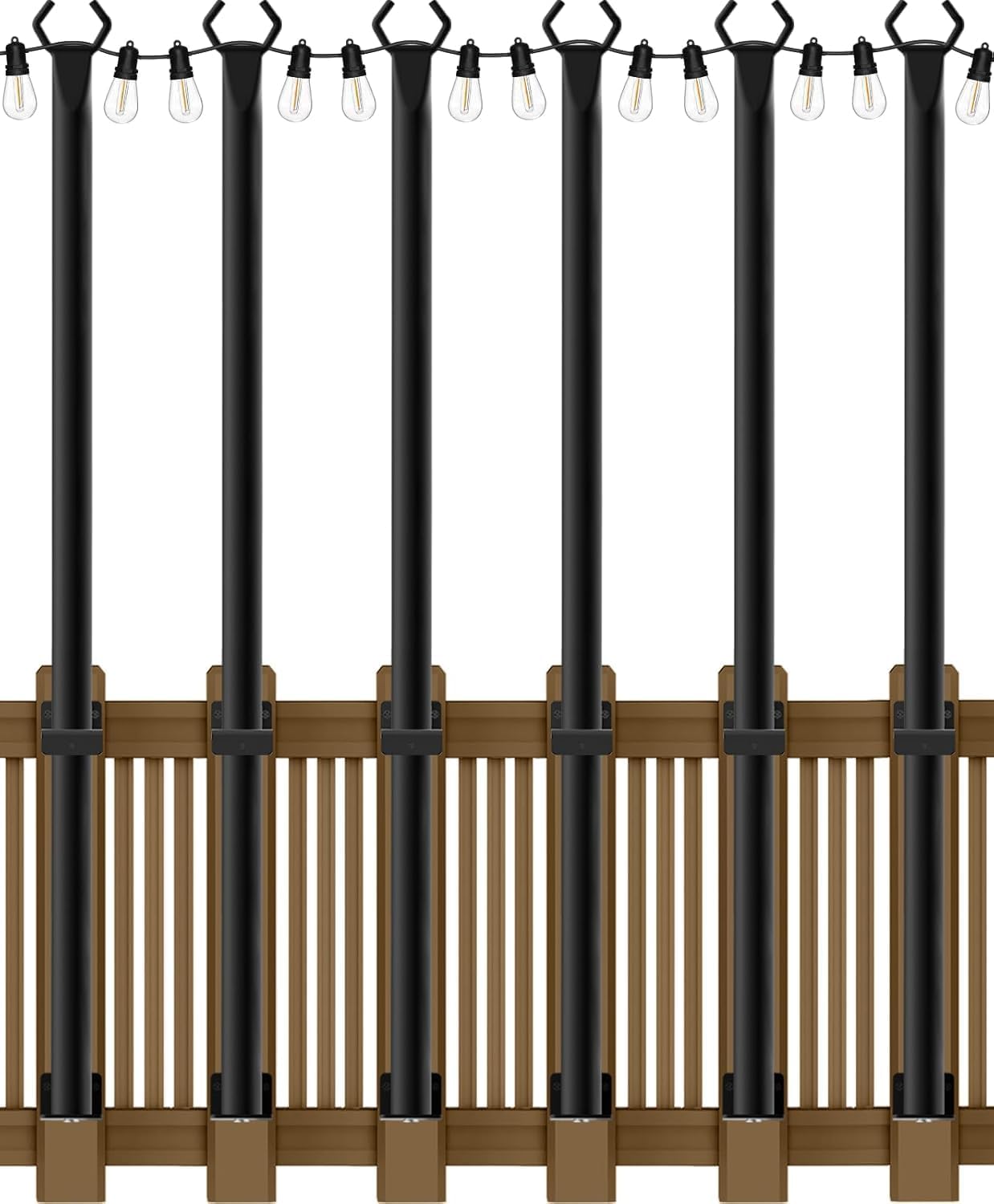 6 Pack 5Ft String Light Poles for Outdoor Use and Decor