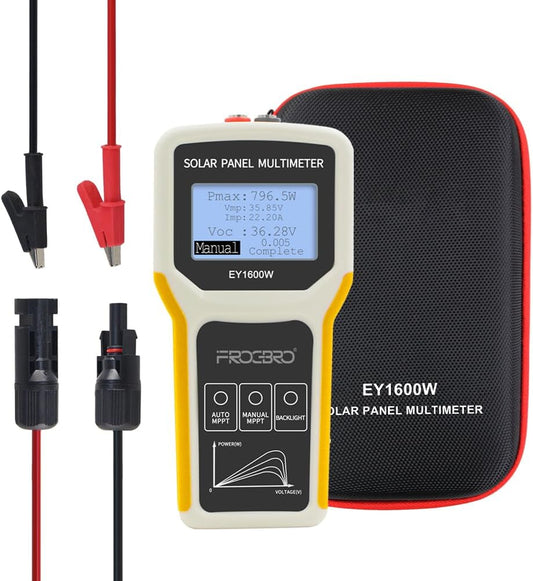 FrogBro Solar Panel Tester with Ultra Clear LCD for PV Testing