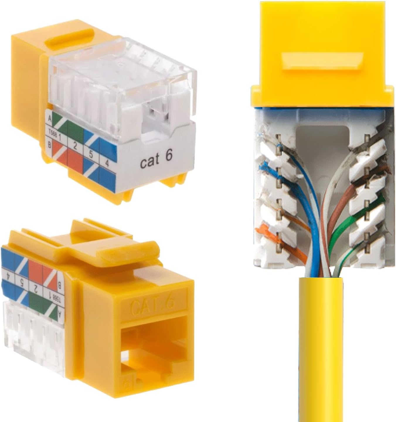 SATMAXIMUM Cat6 Keystone Ethernet Wall Jack for Easy Termination