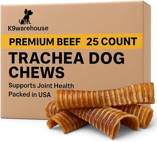 Premium Beef Trachea Dog Chews with Glucosamine for Joint Health