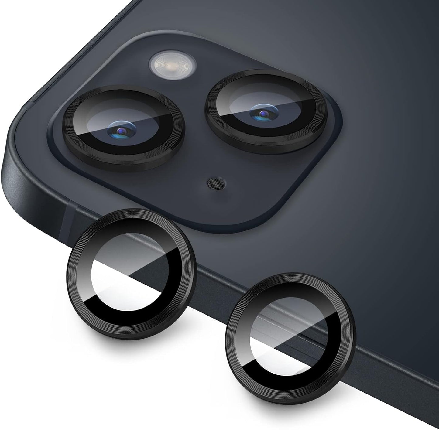 Shockproof Metal Camera Lens Protector for iPhone 13 Mini - 2 Pcs Black