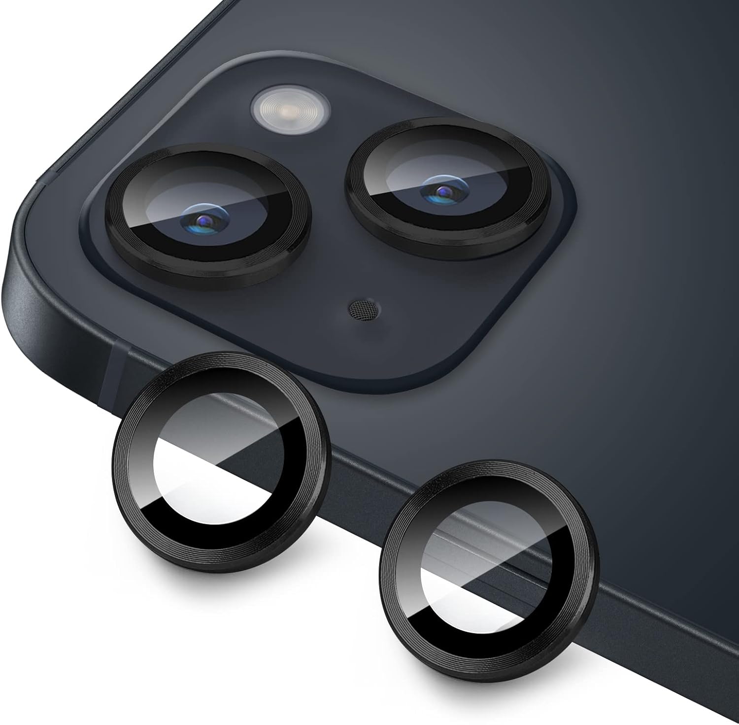 Shockproof Metal Camera Lens Protector for iPhone 13 Mini - 2 Pcs Black
