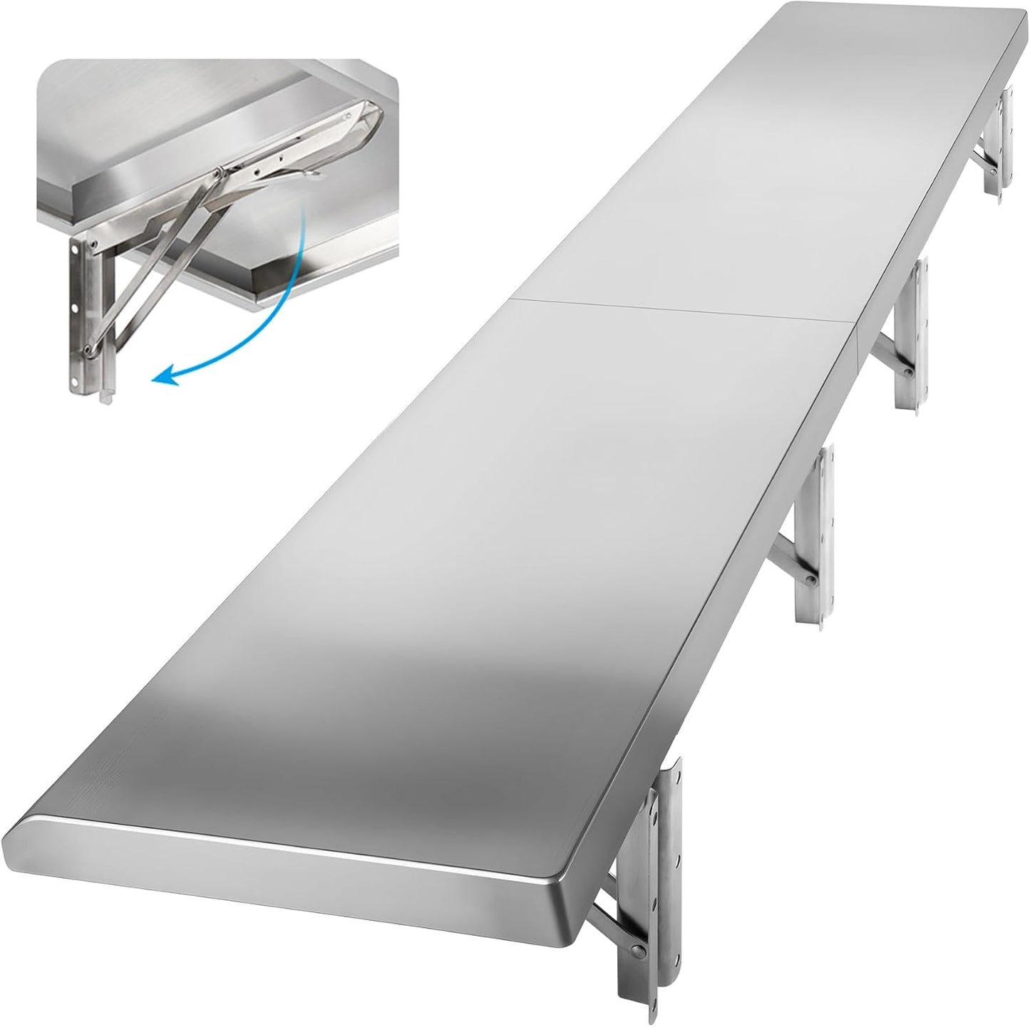 Stainless Steel Folding Shelf for Concession Serving Windows