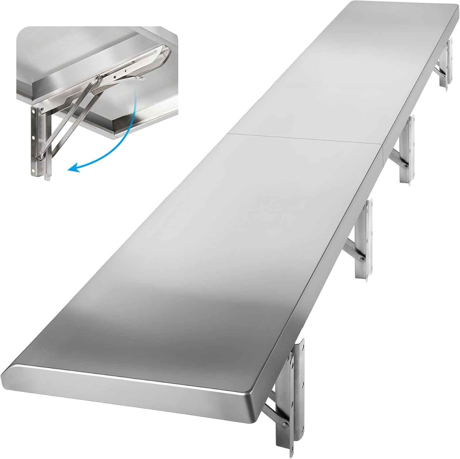 Stainless Steel Folding Shelf for Concession Serving Windows