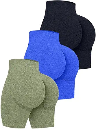 OQQ Women's High Waist Workout Shorts for Butt Lifting and Control