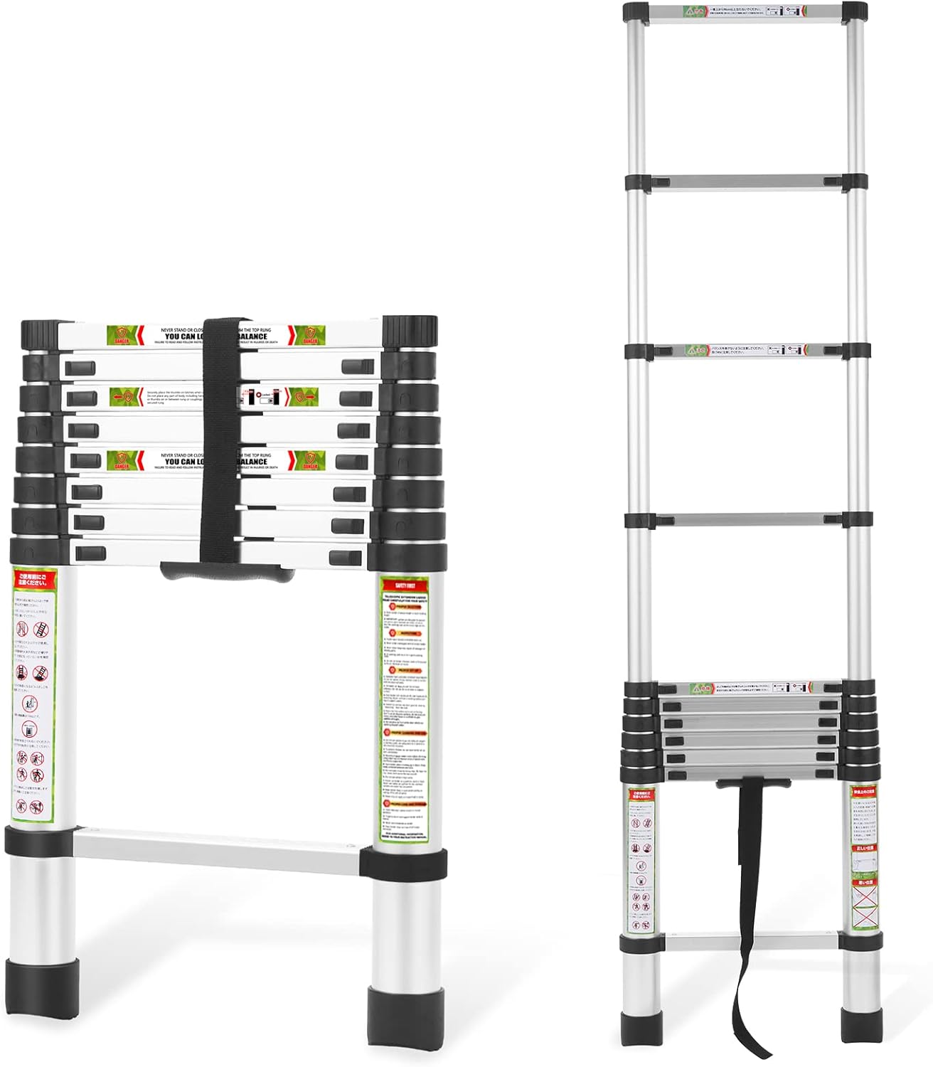 RIKADE Telescoping Ladder 8.5FT for Multi-Surface Use