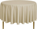 90ft Round Tablecloths 10-Pack - Durable Beige Polyester for Events