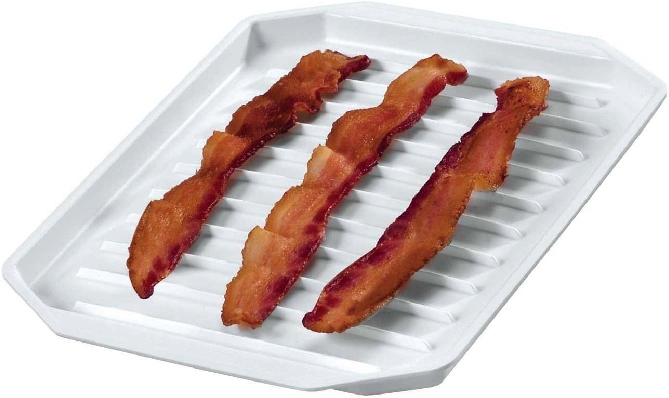 Effortless Crispy Bacon: Fox Run Microwave Rack, White, 6574